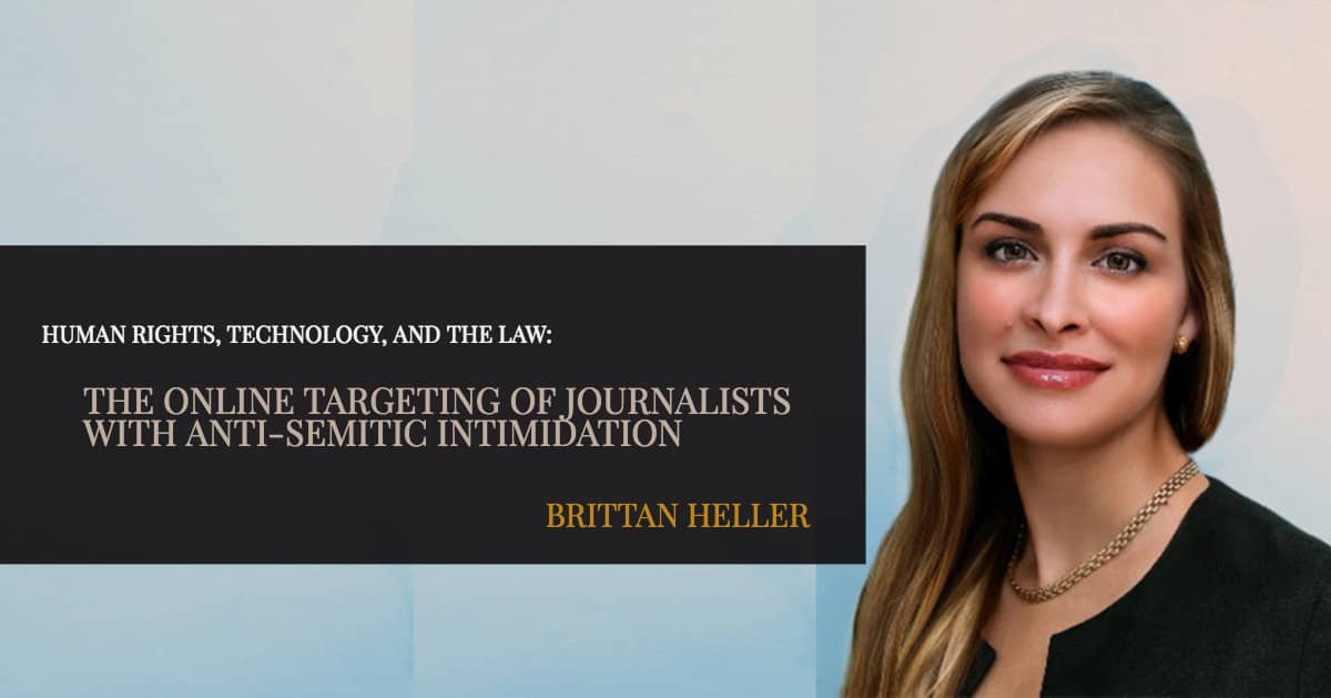 The Online Targeting of Journalists with Anti-Semitic Intimidation