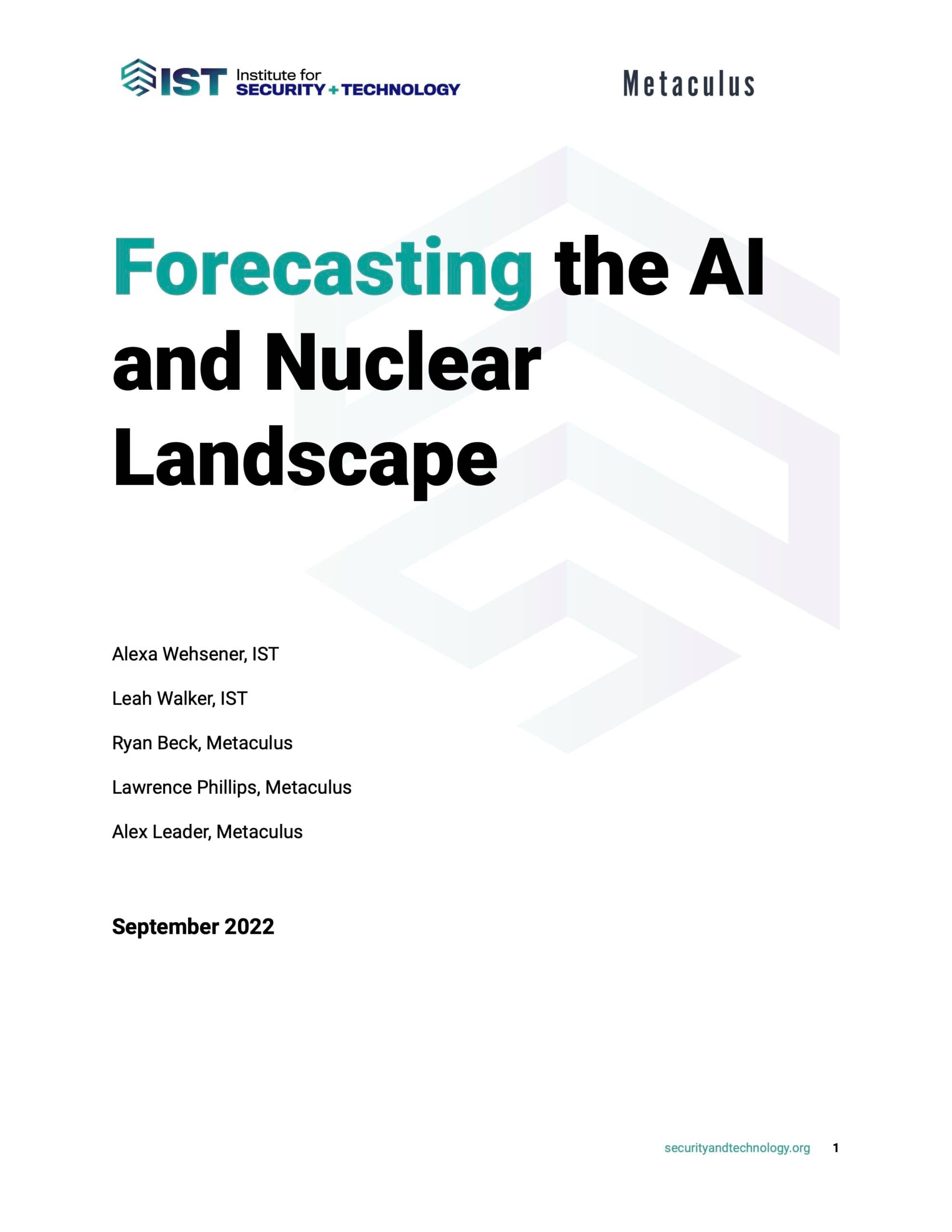 Forecasting the AI and Nuclear Landscape