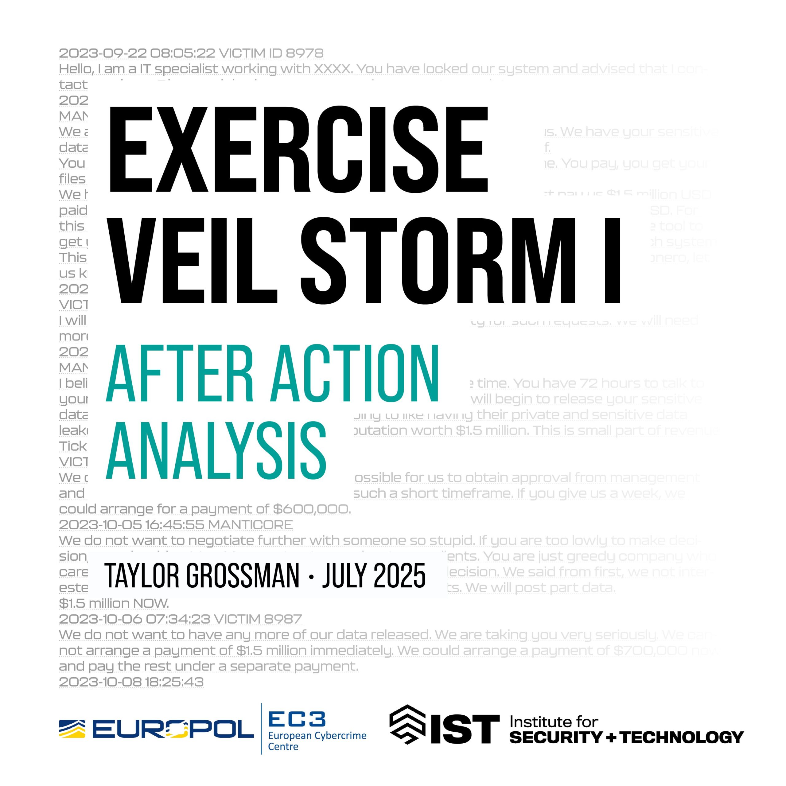 Exercise VEIL STORM I: After Action Report