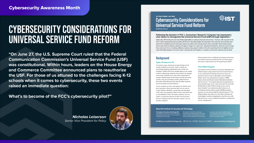 Cybersecurity Considerations for Universal Service Fund Reform